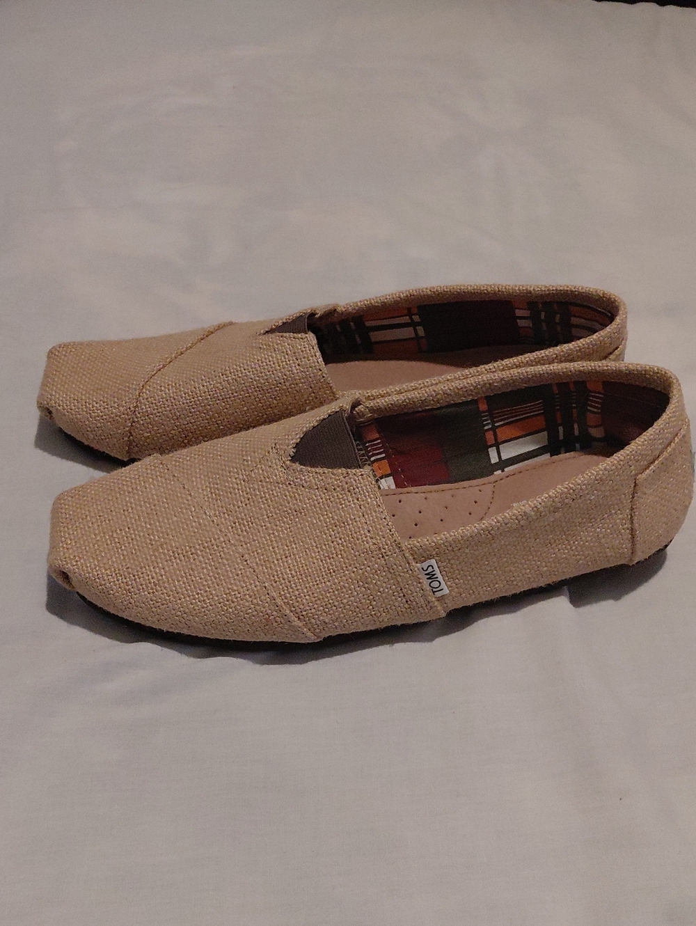 Toms Natural Beige Burlap Woven Slip-On Espadrilles Men's Size 11 - Picture 2 of 5